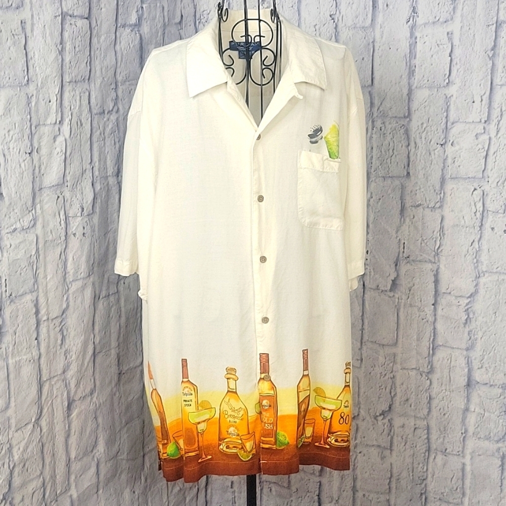 PURITAN Button Up‎ Tequila Men's Graphic Short Sleeve Shirt XL